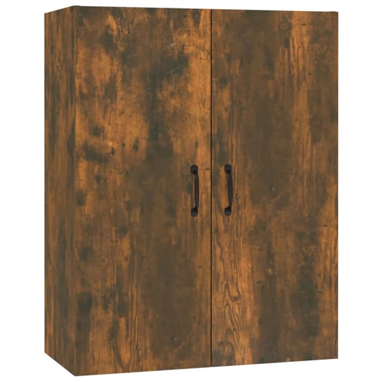 Product photograph of Albany Wooden Wall Storage Cabinet With 2 Doors In Smoked Oak from Furniture in Fashion