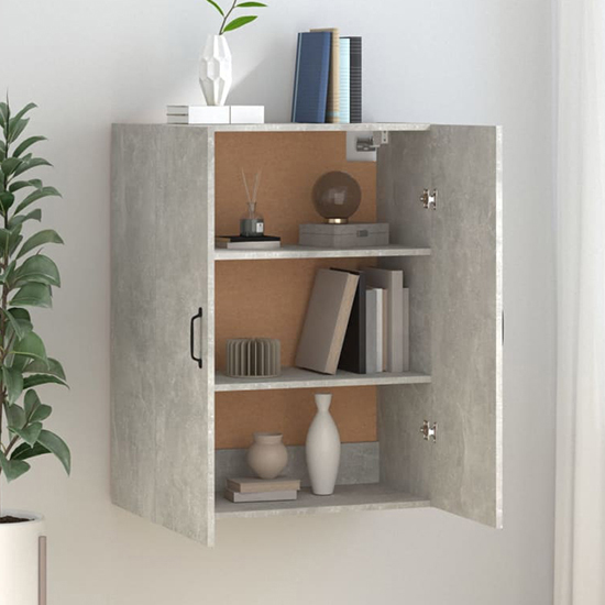 Albany Wooden Wall Storage Cabinet In Concrete Effect