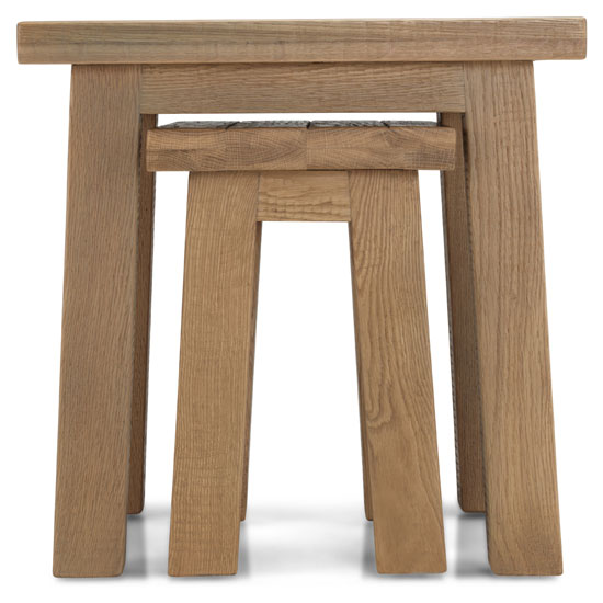 Albas Wooden Set Of 2 Nesting Tables In Planked Solid Oak_2