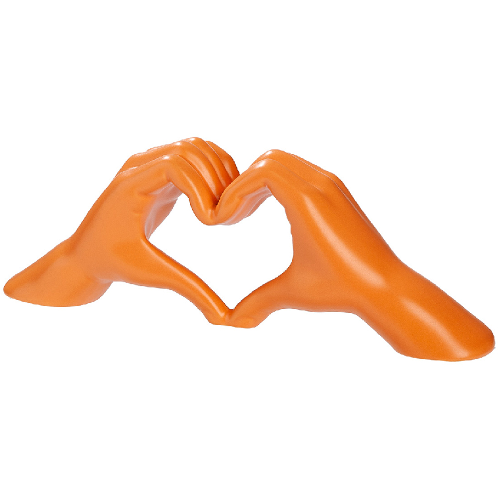 Albemarle Ceramics Heart Sculpture In Matt Orange