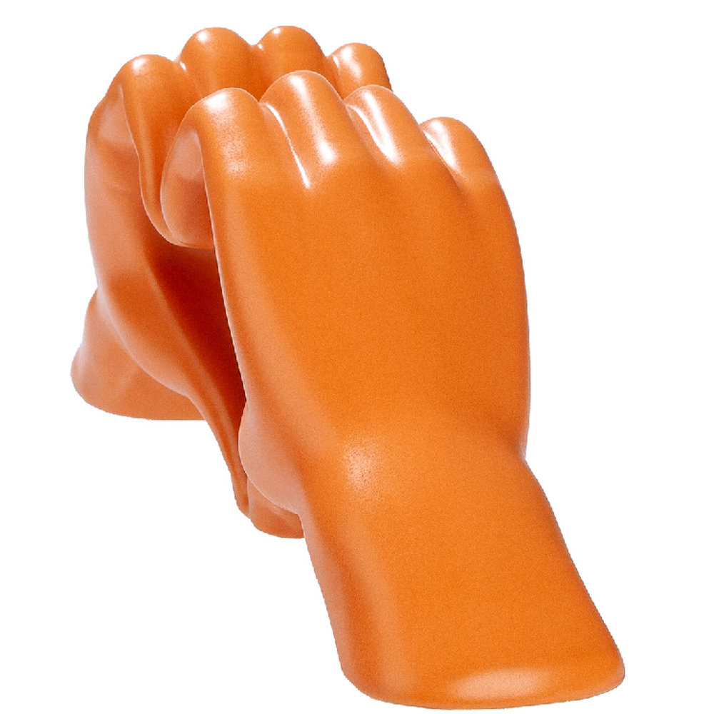 Albemarle Ceramics Heart Sculpture In Matt Orange