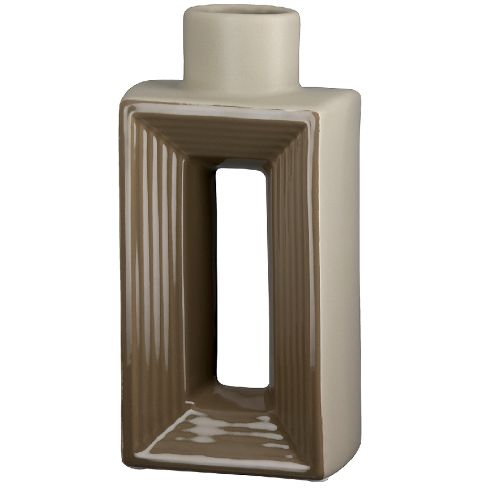 Albemarle Ceramics Rectangular Vase In Brown