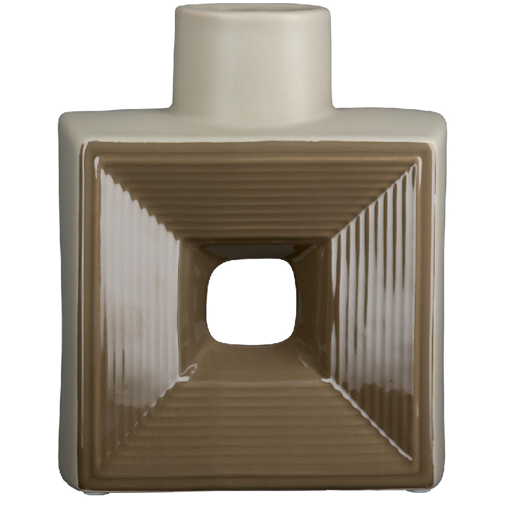 Albemarle Ceramics Square Vase In Brown