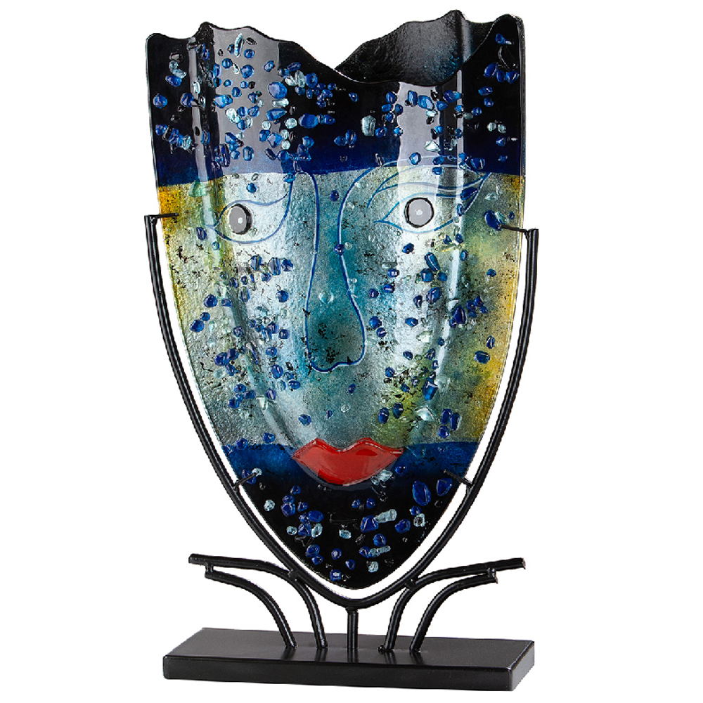 Albemarle Glass Floor Vase In Blue