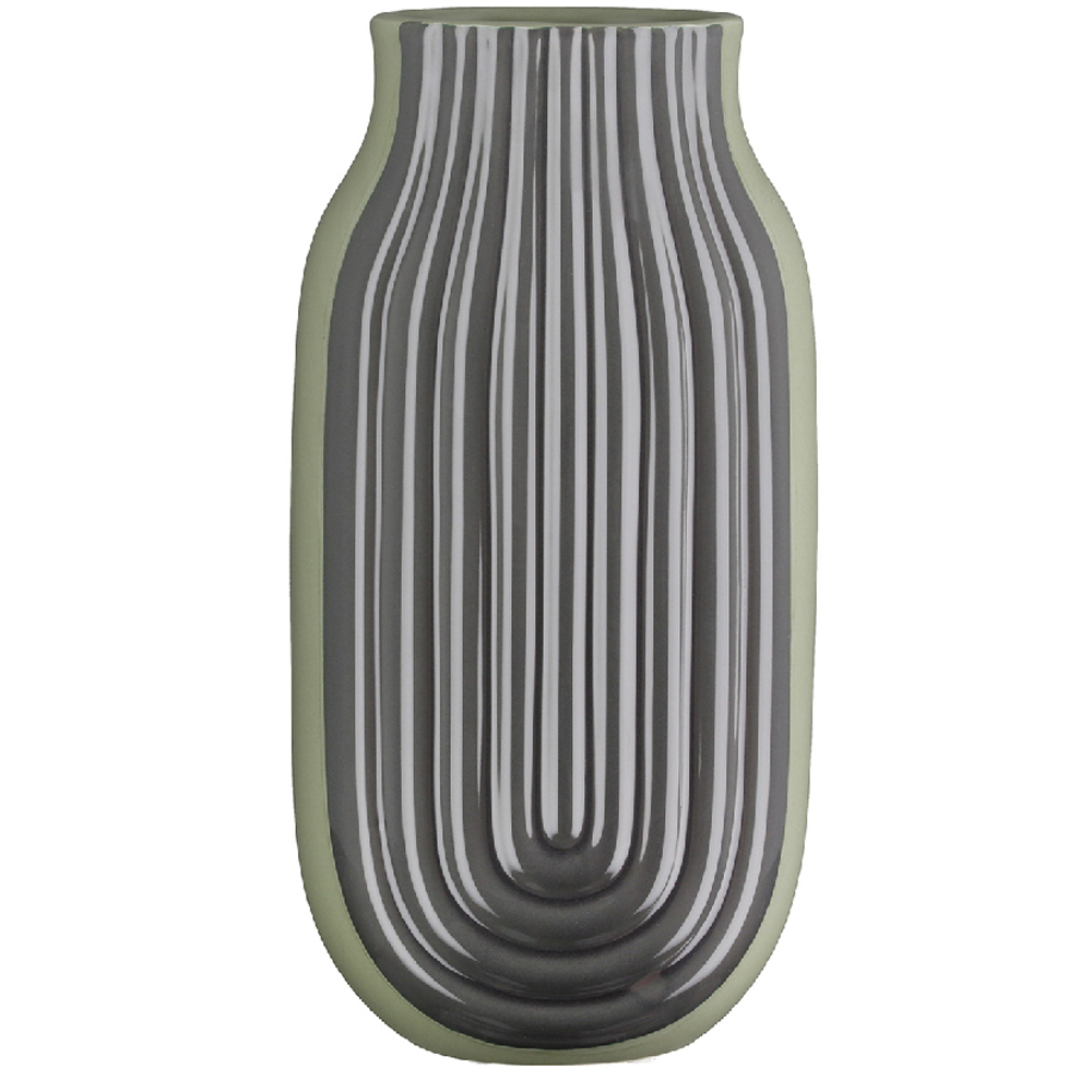 Albemarle Large Ceramics Set Of 2 Vases In Green