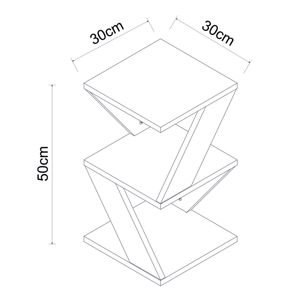 Albeni Wooden Side Table in Anthracite
