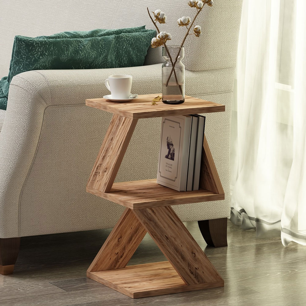 Albeni Wooden Side Table in Atlantic Pine
