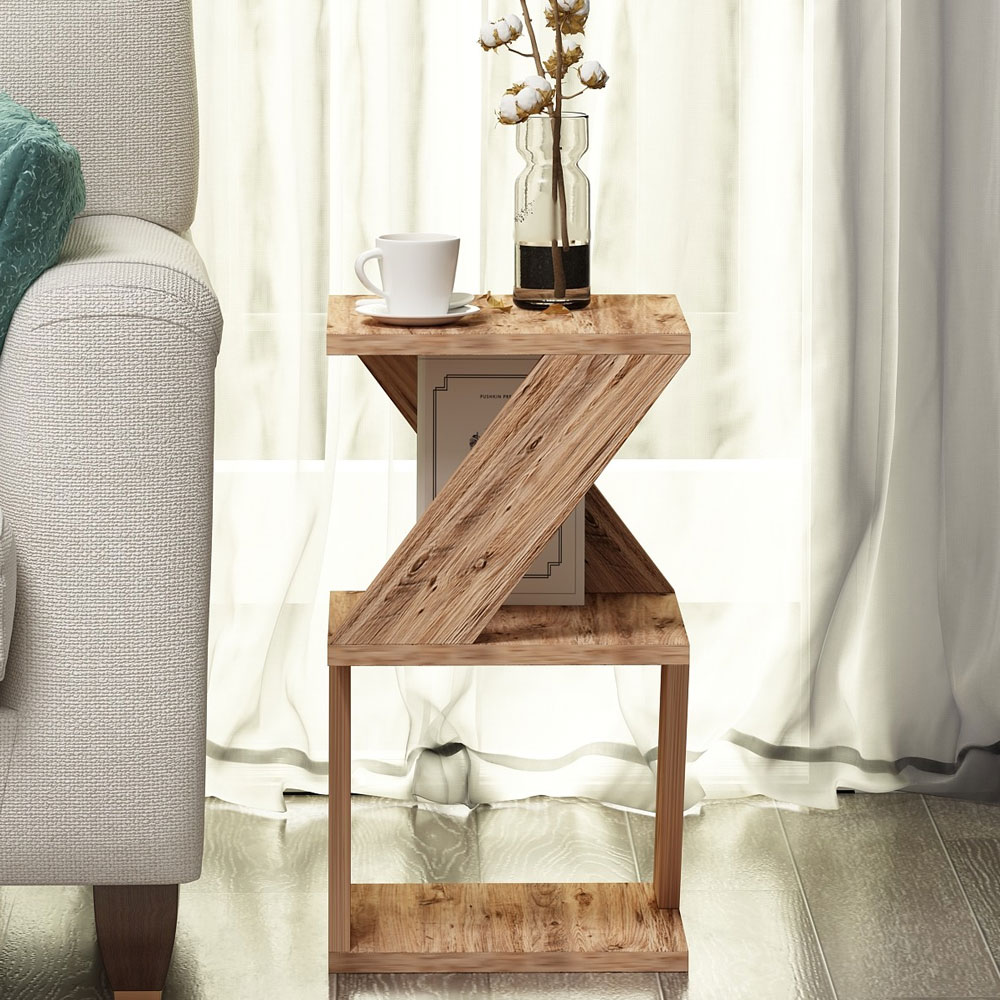 Albeni Wooden Side Table in Atlantic Pine