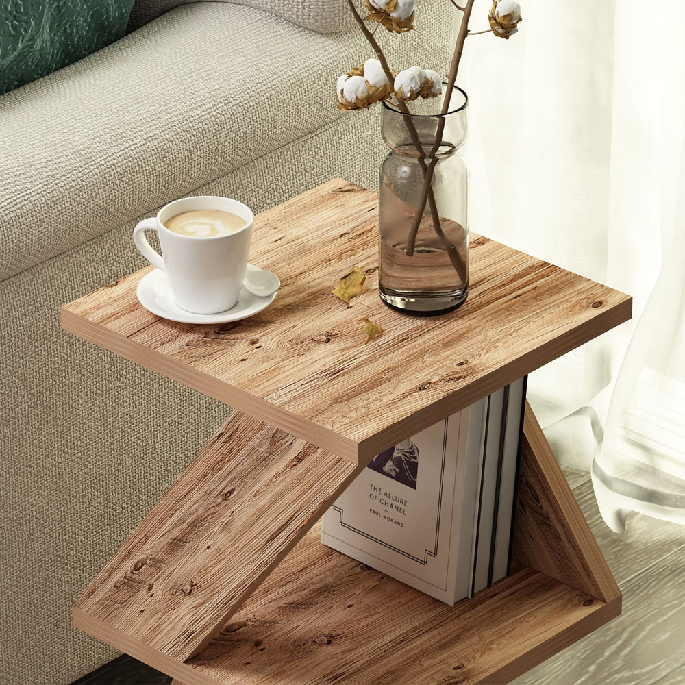 Albeni Wooden Side Table in Atlantic Pine