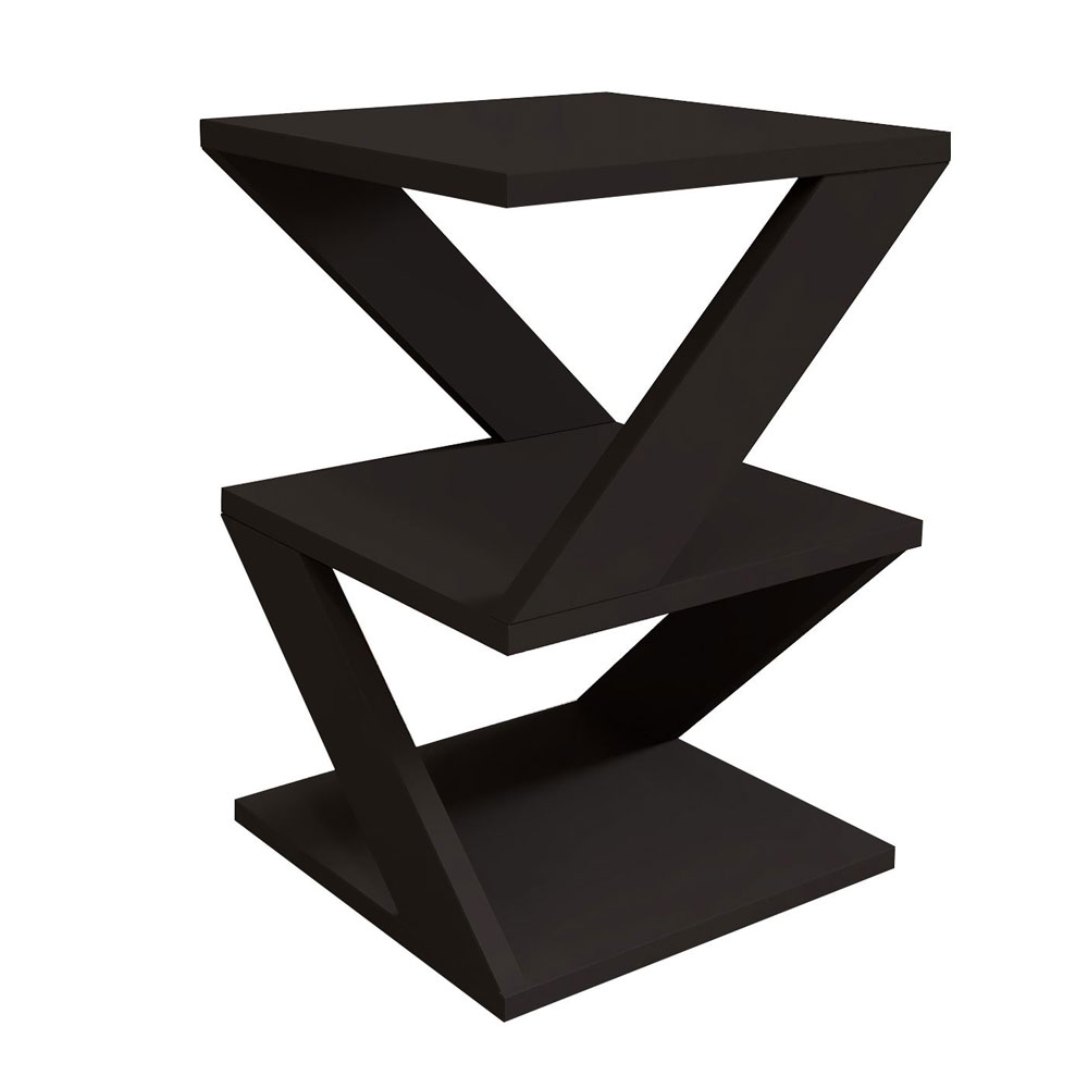 Albeni Wooden Side Table in Black