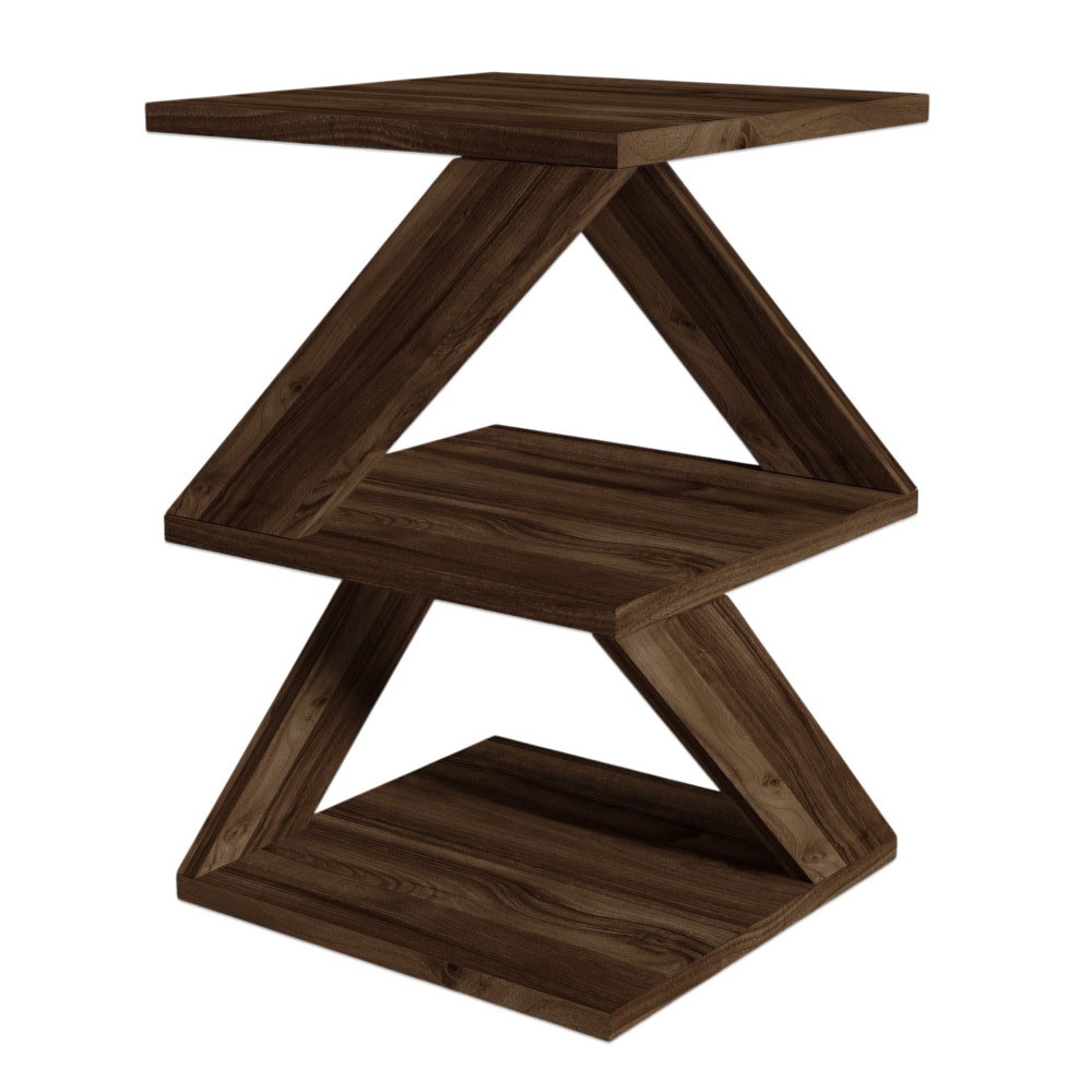 Albeni Wooden Side Table in Walnut