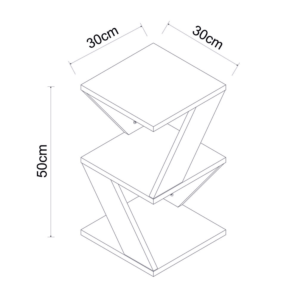 Albeni Wooden Side Table in White
