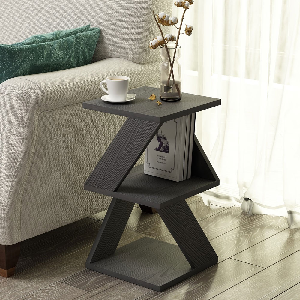 Albeni Wooden Side Table in Wood Black