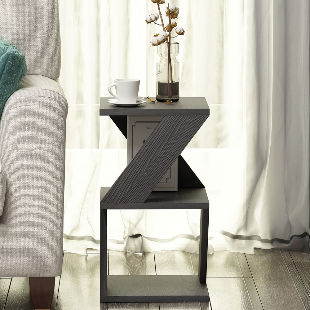 Albeni Wooden Side Table in Wood Black