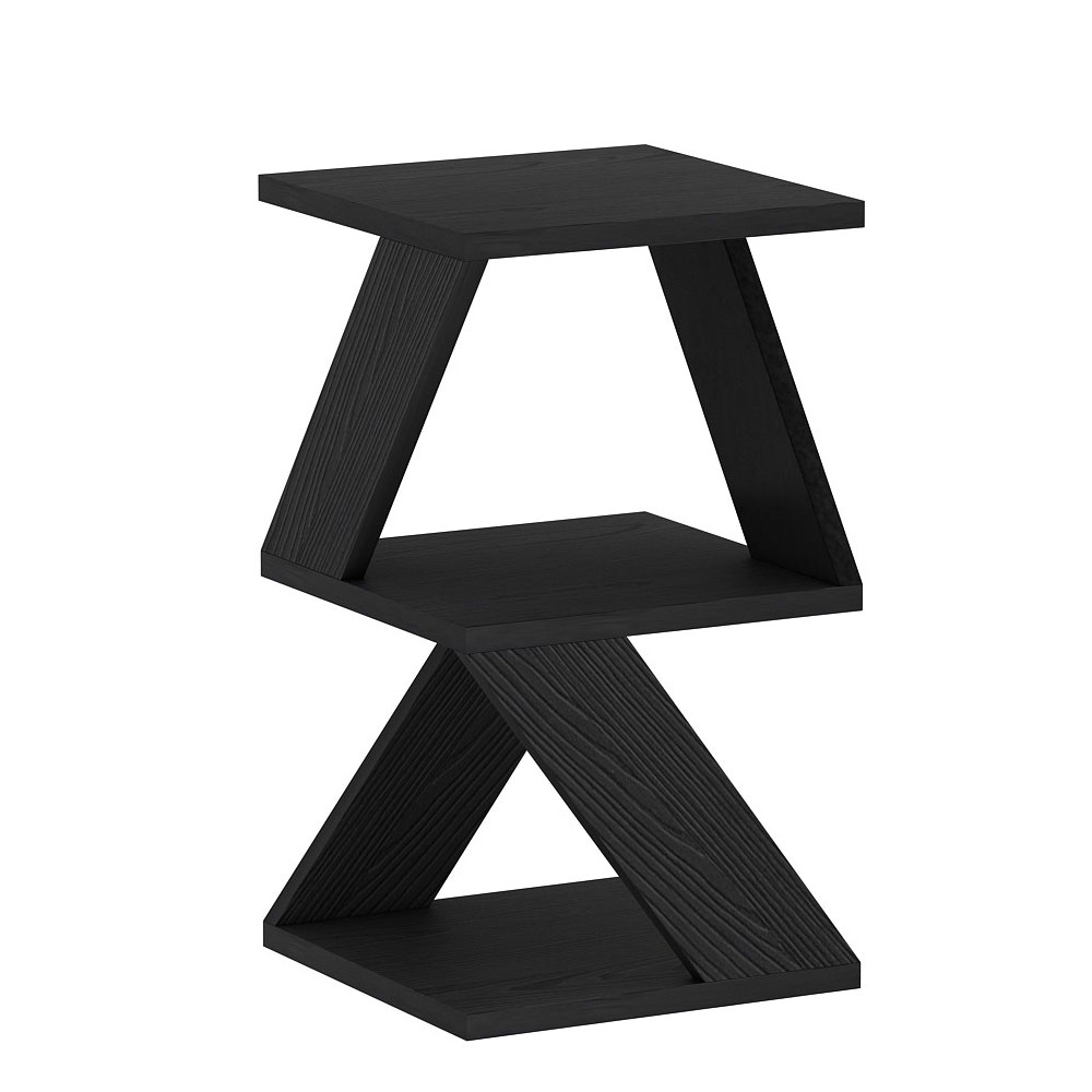 Albeni Wooden Side Table in Wood Black