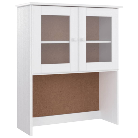 Albi Solid Pinewood Highboard With 2 Doors 5 Drawers In White