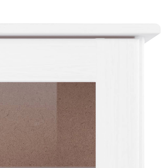 Albi Solid Pinewood Highboard With 2 Doors 5 Drawers In White