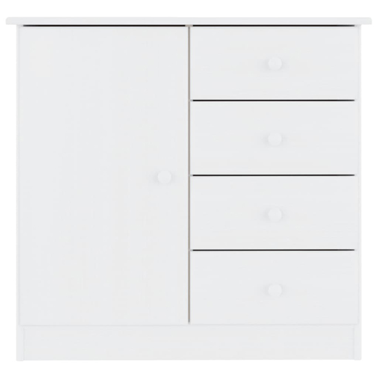 Albi Solid Pinewood Sideboard With 1 Door 4 Drawers In White