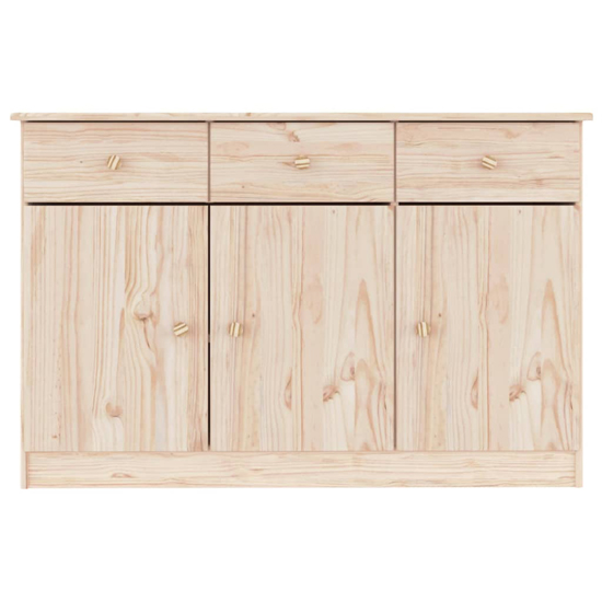 Albi Solid Pinewood Sideboard With 3 Doors 3 Drawers In Brown