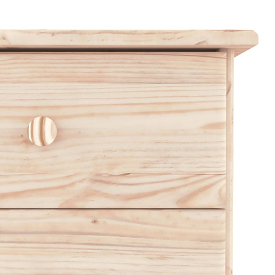 Albi Solid Pinewood Sideboard With 3 Doors 3 Drawers In Brown
