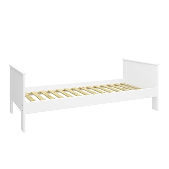 Albia Wooden Single Bed In White_3