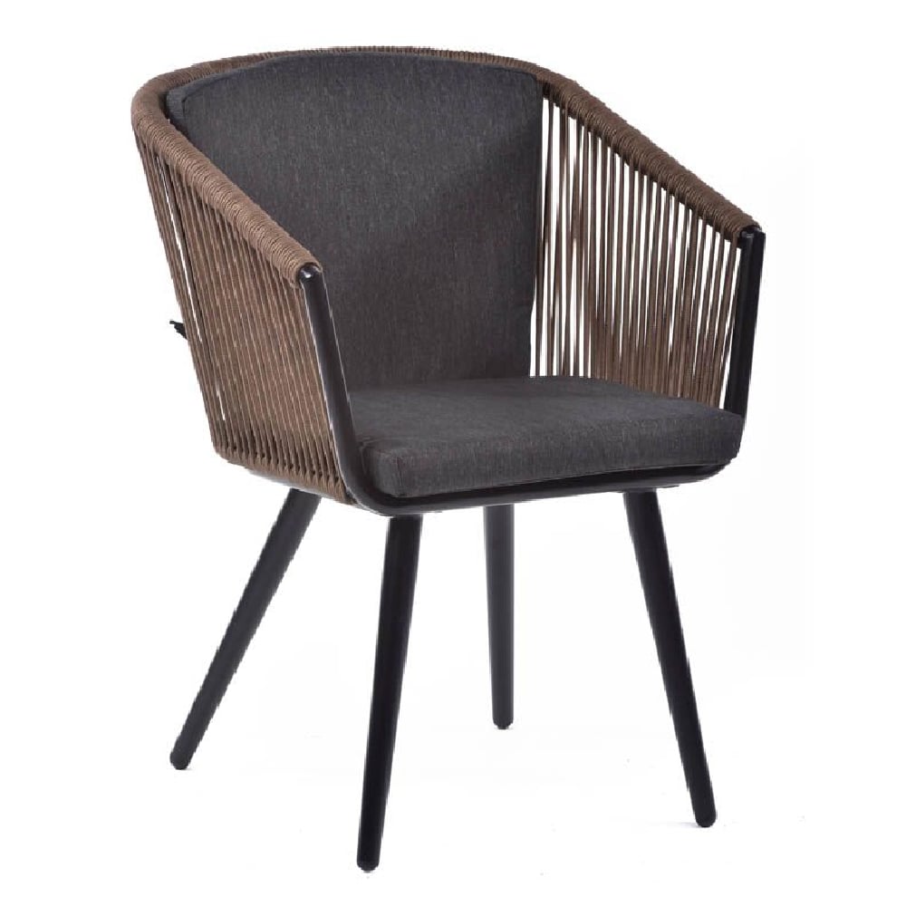 Product photograph of Albion Fabric Arm Chair In Dark Brown from Furniture in Fashion