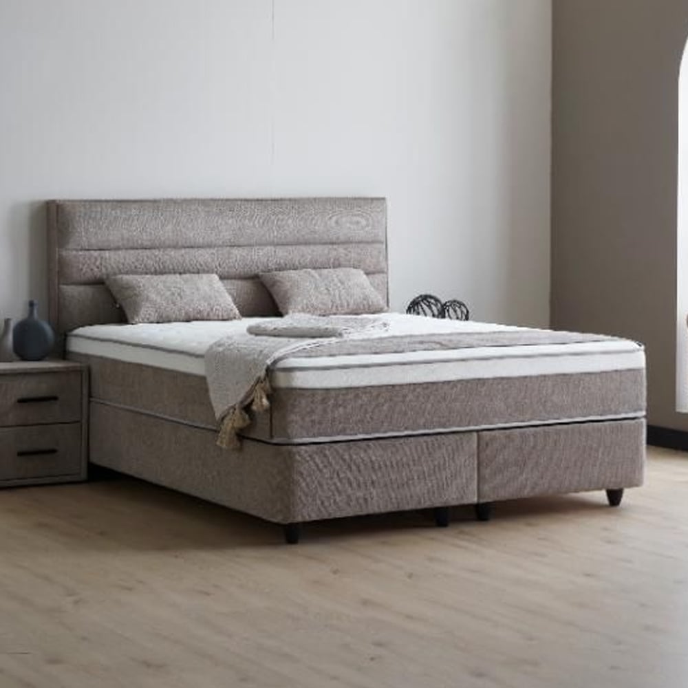 Albion Fabric Ottoman Storage King Size Bed In Oatmeal