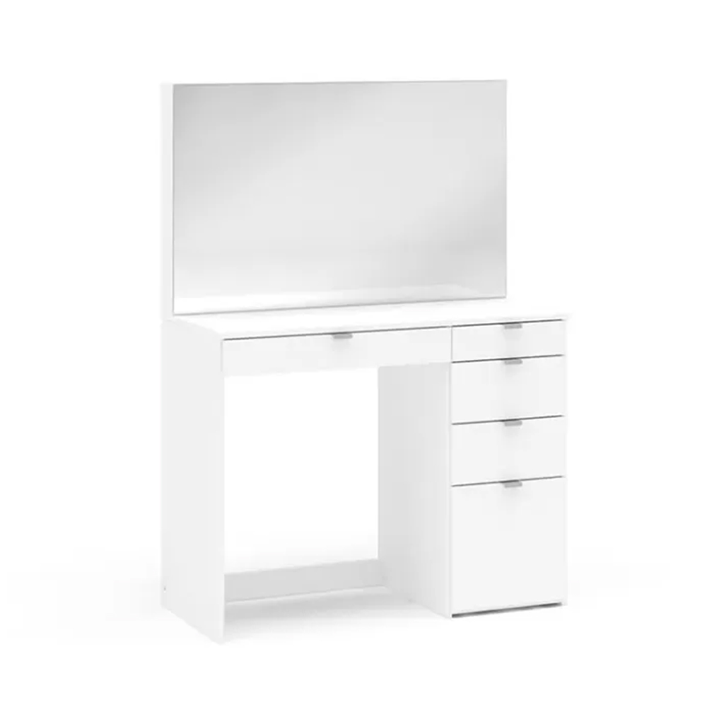 Albion Wooden Dressing Table With Mirror And 5 Drawers In White