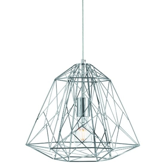 Read more about Albion ceiling pendant light in chrome geometric cage frame