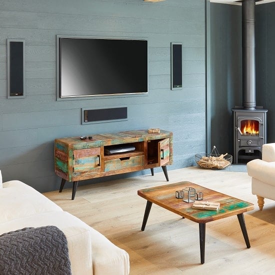 Albion Wooden TV Stand Rectangular In Reclaimed Wooden_6