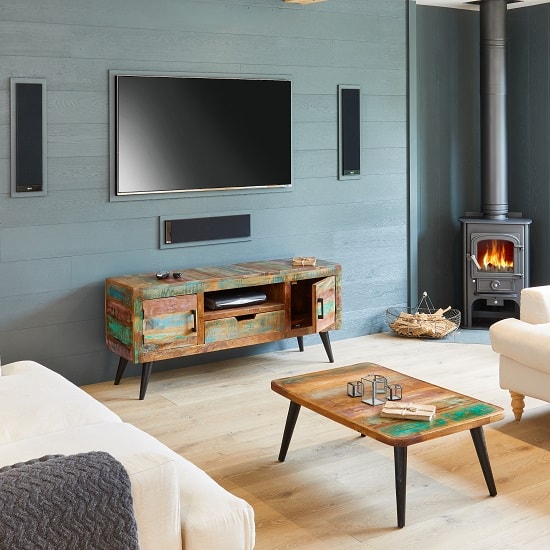 Albion Wooden TV Stand Rectangular In Reclaimed Wooden_7