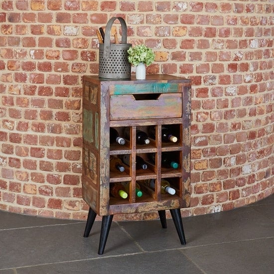 Read more about Albion wooden lamp table or wine rack in reclaimed wood