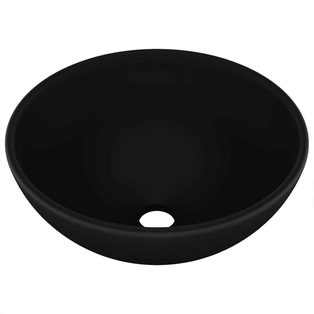 Albuquerque Round Countertop Basin Without Waste 325mm Wide 0TH - Black