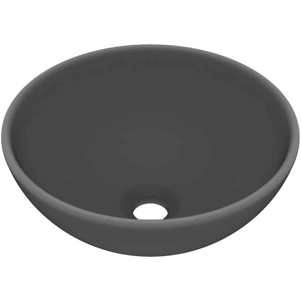 Albuquerque Round Countertop Basin Without Waste 325mm Wide 0TH - Dark Grey