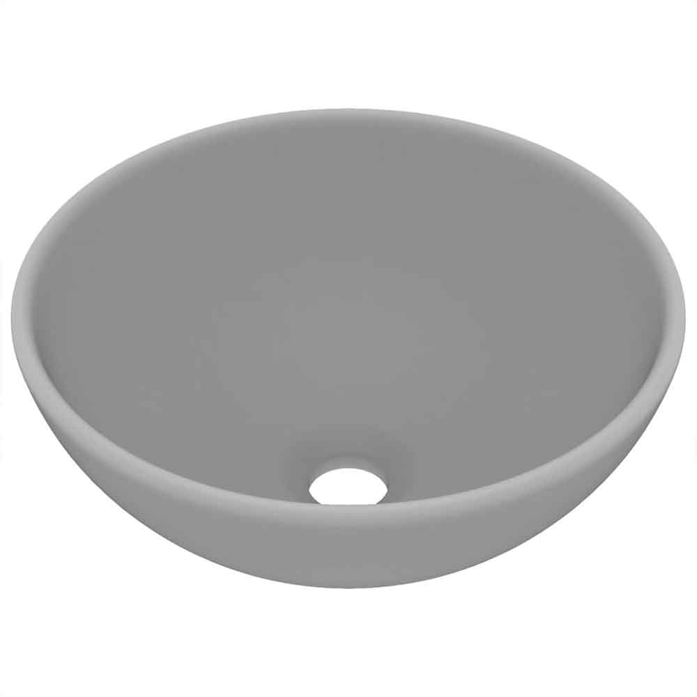 Albuquerque Round Countertop Basin Without Waste 325mm Wide 0TH - Light Grey