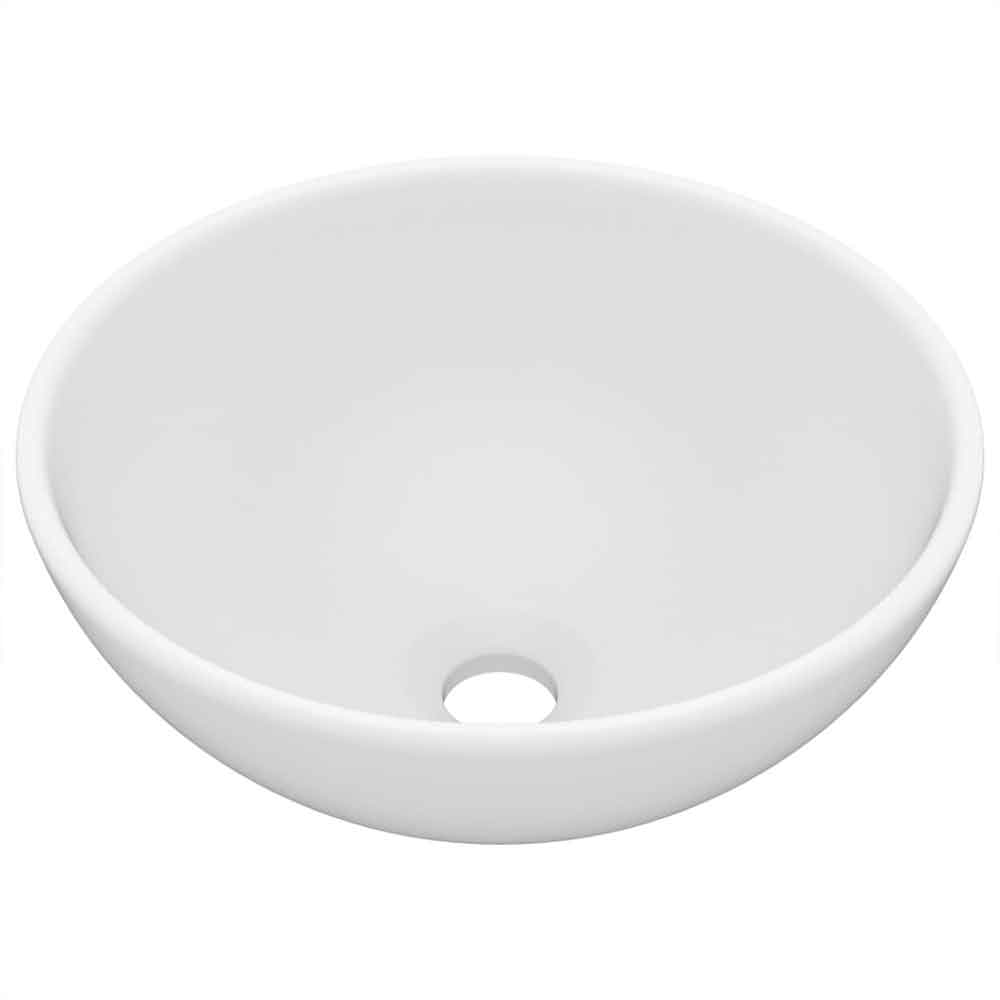 Albuquerque Round Countertop Basin Without Waste 325mm Wide 0TH - White