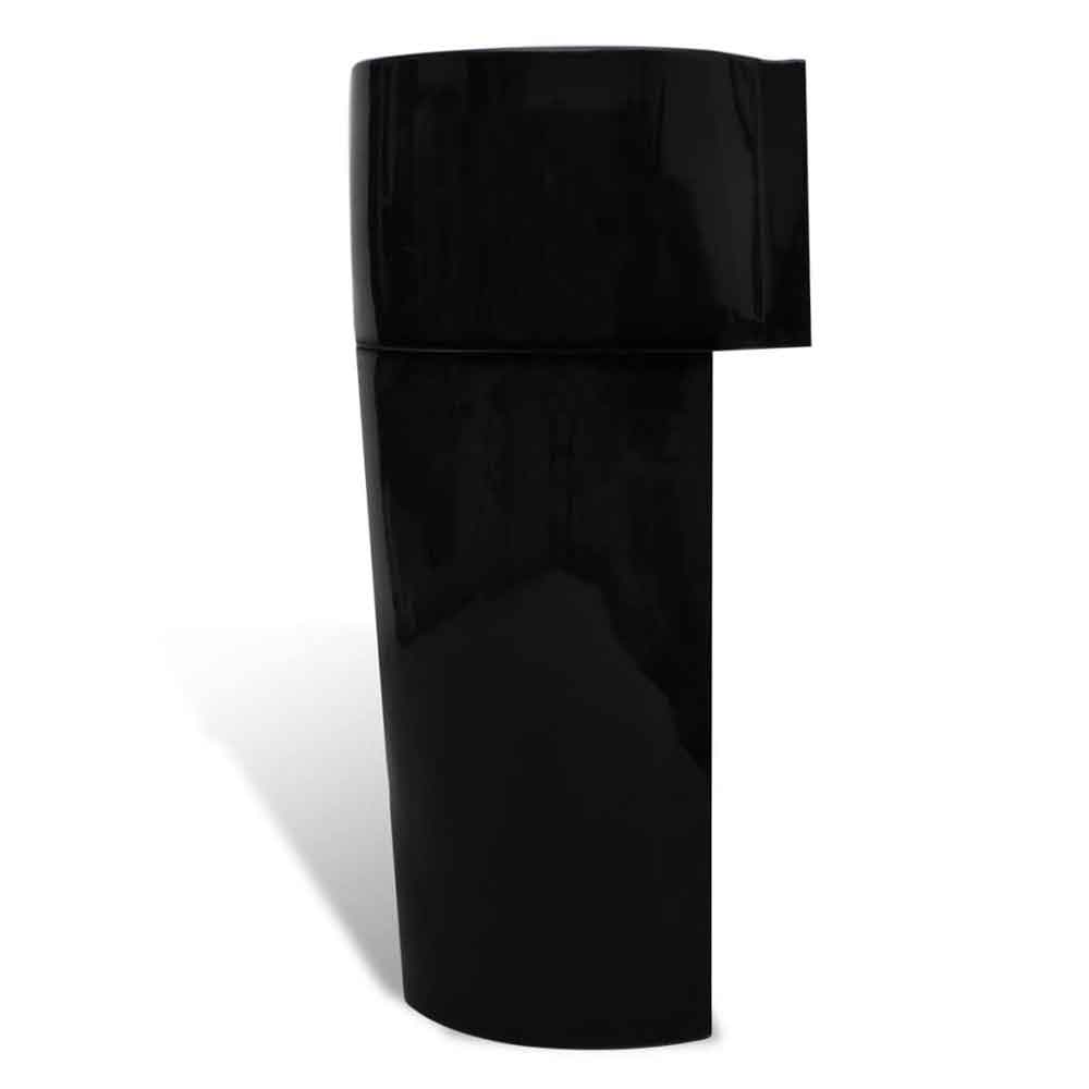 Albuquerque Freestanding Round Basin WIth Overflow - Black