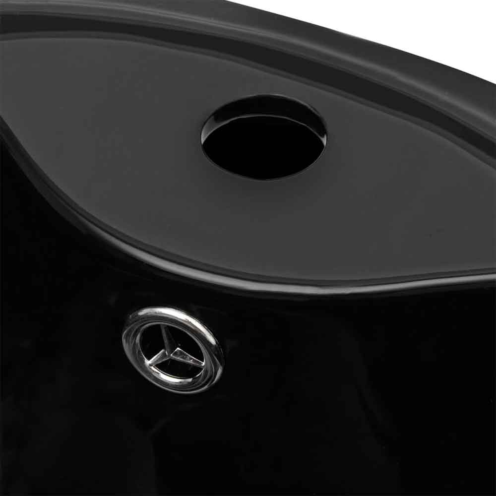 Albuquerque Freestanding Round Basin WIth Overflow - Black