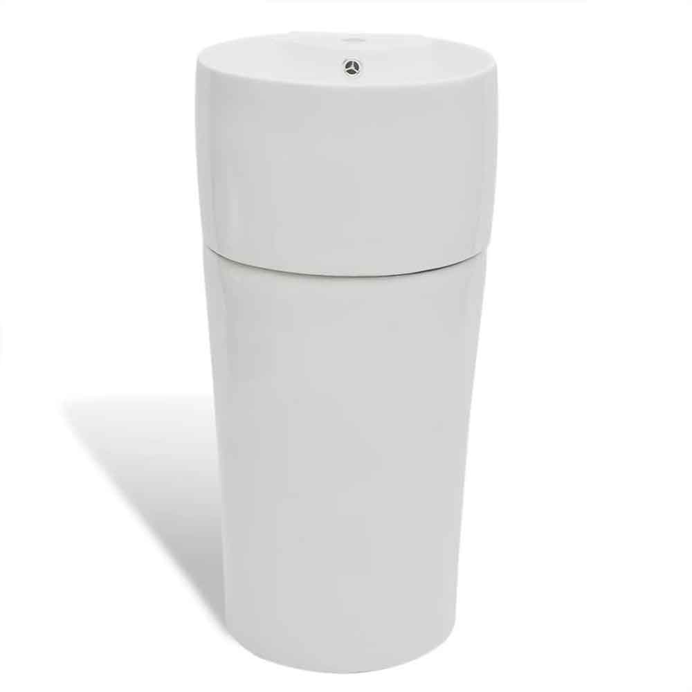 Albuquerque Freestanding Round Basin WIth Overflow - White