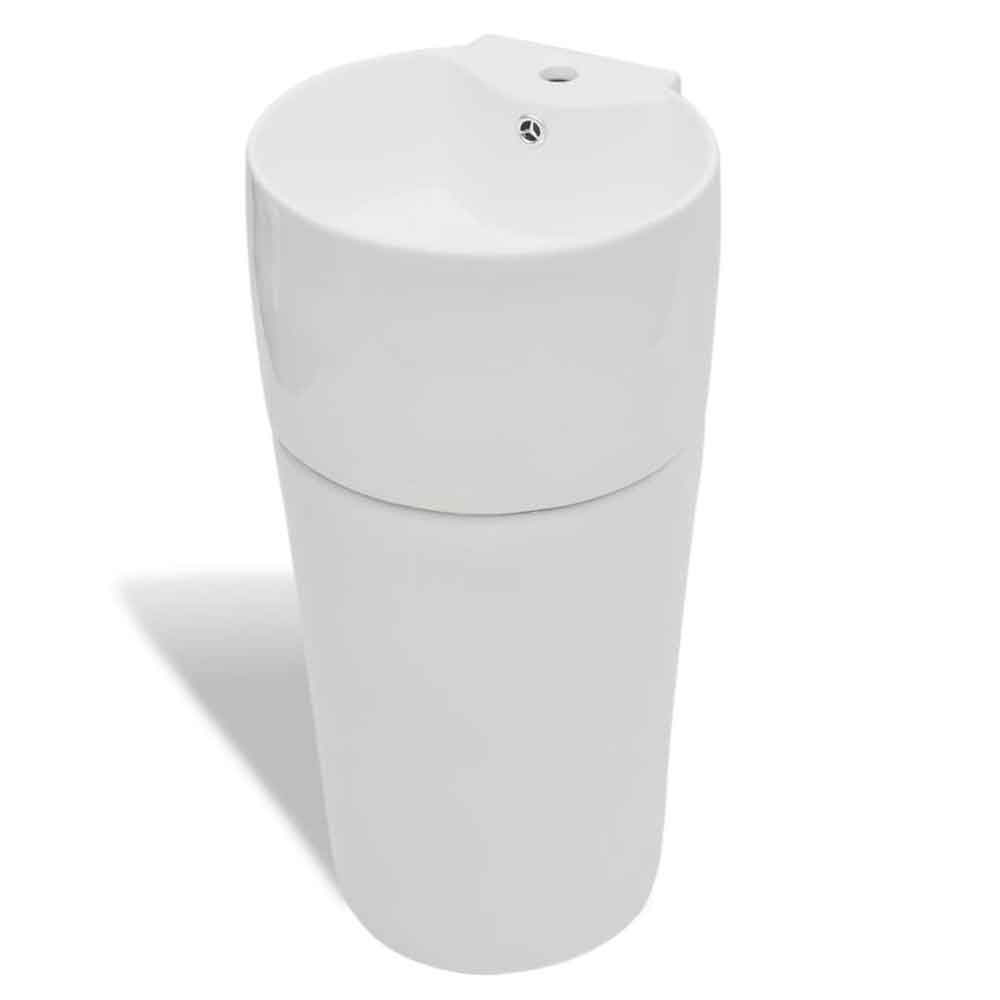 Albuquerque Freestanding Round Basin WIth Overflow - White
