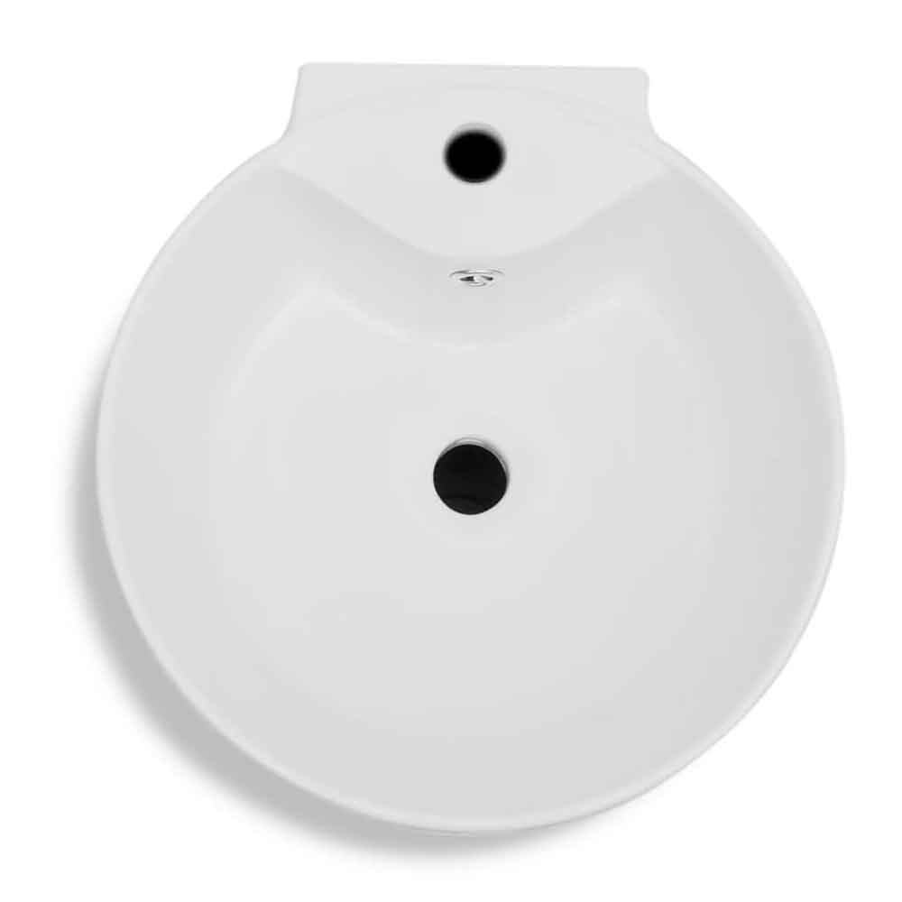 Albuquerque Freestanding Round Basin WIth Overflow - White