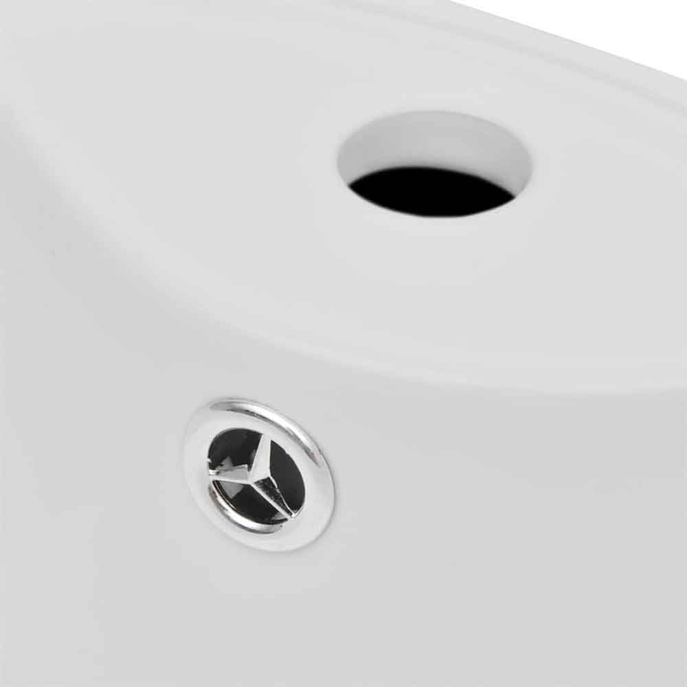 Albuquerque Freestanding Round Basin WIth Overflow - White