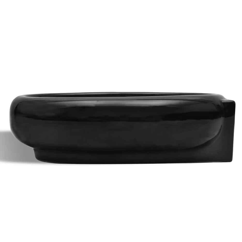 Albuquerque Oval Wall Hung Basin Without Waste 410mm Wide 1TH - Black
