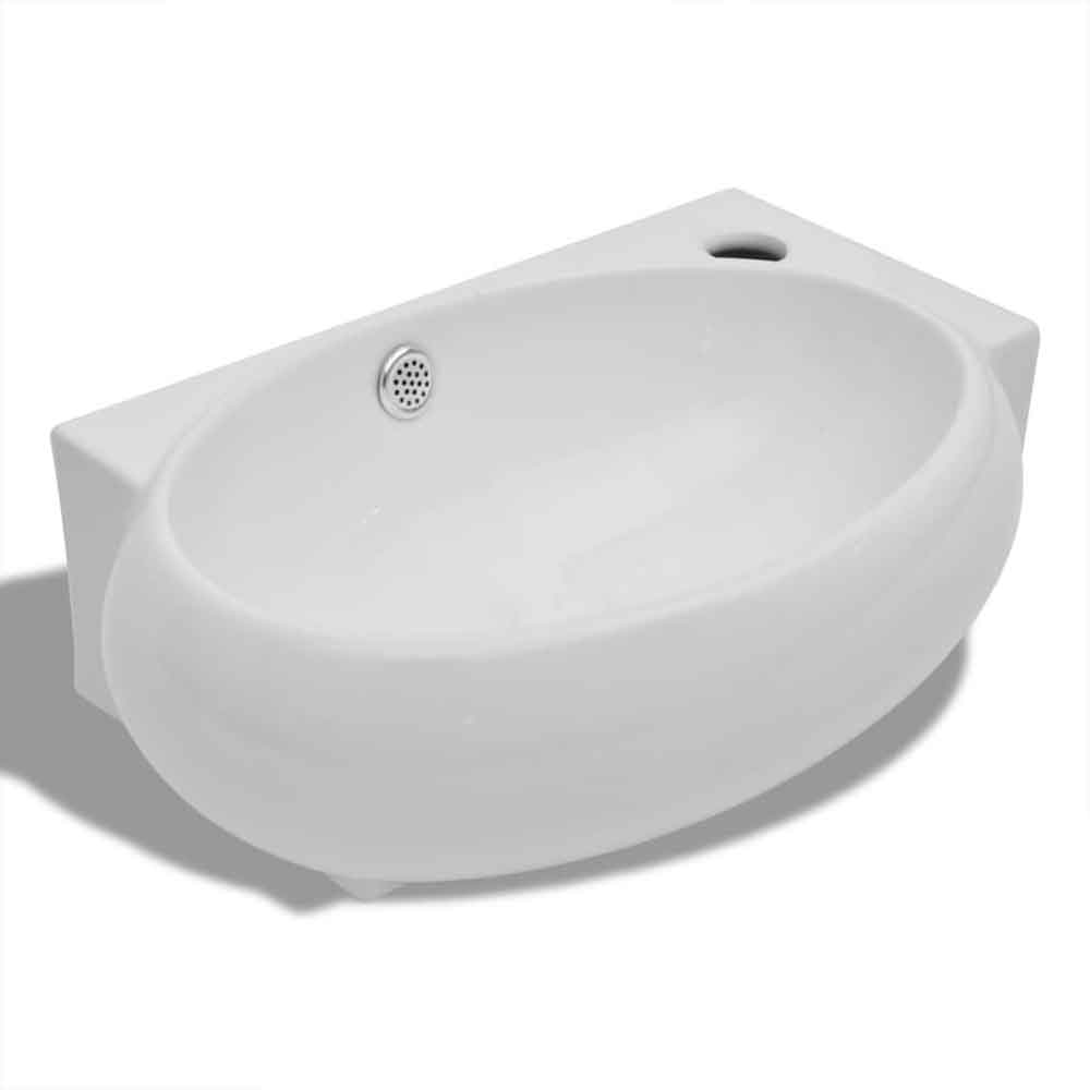 Albuquerque Oval Wall Hung Basin Without Waste 410mm Wide 1TH - White