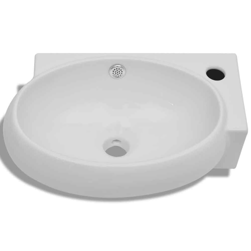 Albuquerque Oval Wall Hung Basin Without Waste 410mm Wide 1TH - White