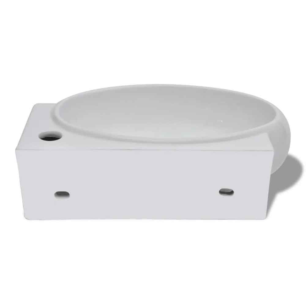 Albuquerque Oval Wall Hung Basin Without Waste 410mm Wide 1TH - White