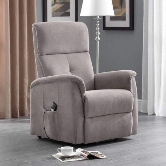 Read more about Alcoa chenille fabric electric rise and recliner chair in taupe