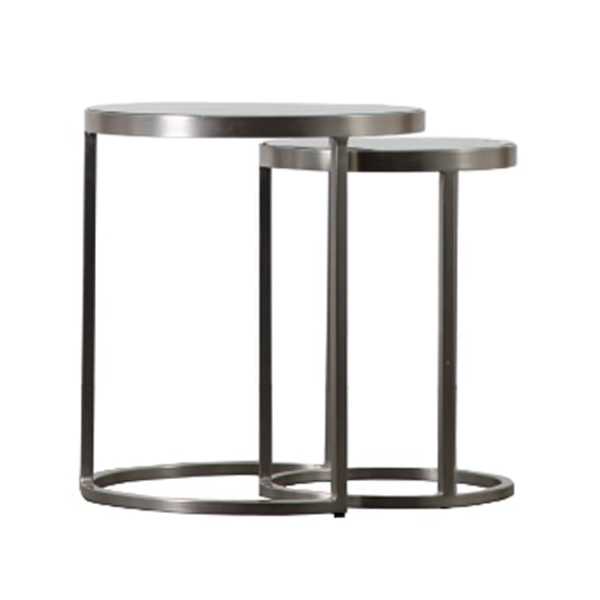 Alcoa Clear Glass Top Nest Of 2 Tables With Silver Metal Frame_5