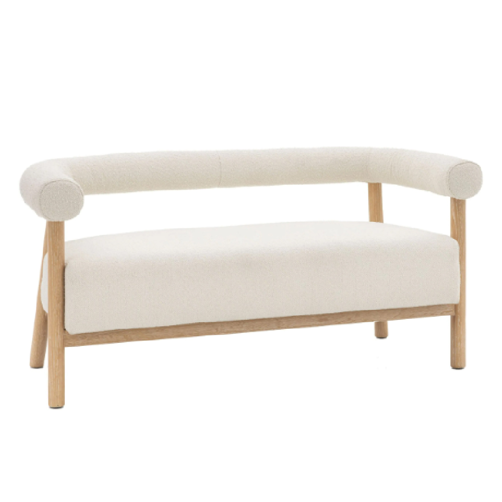 Alcoa Fabric 2 Seater Sofa With Cushion In Cream