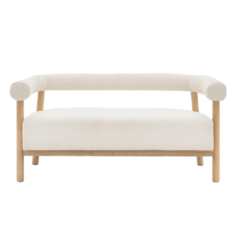 Alcoa Fabric 2 Seater Sofa With Cushion In Cream